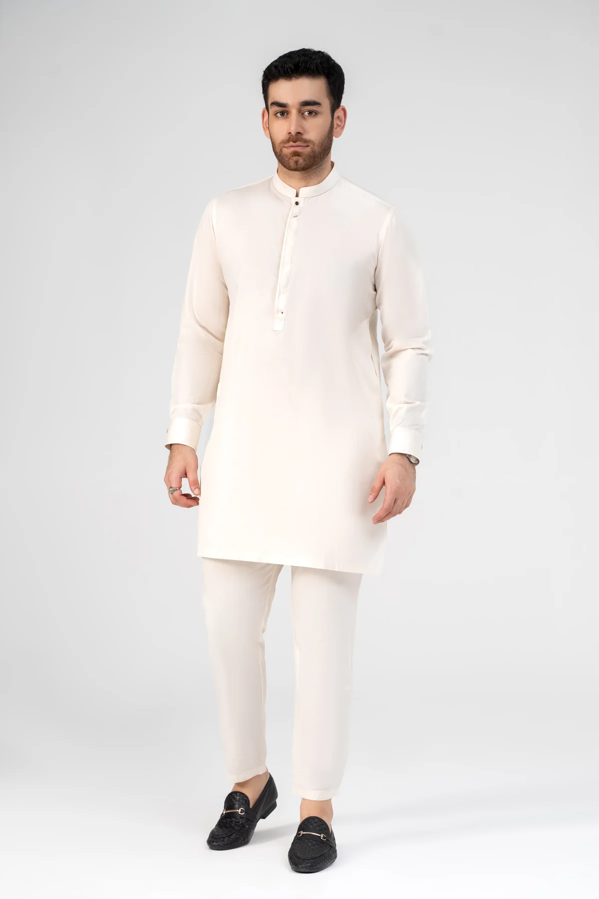 TWILL COTTON KURTA PAJAMA OFF WHITE